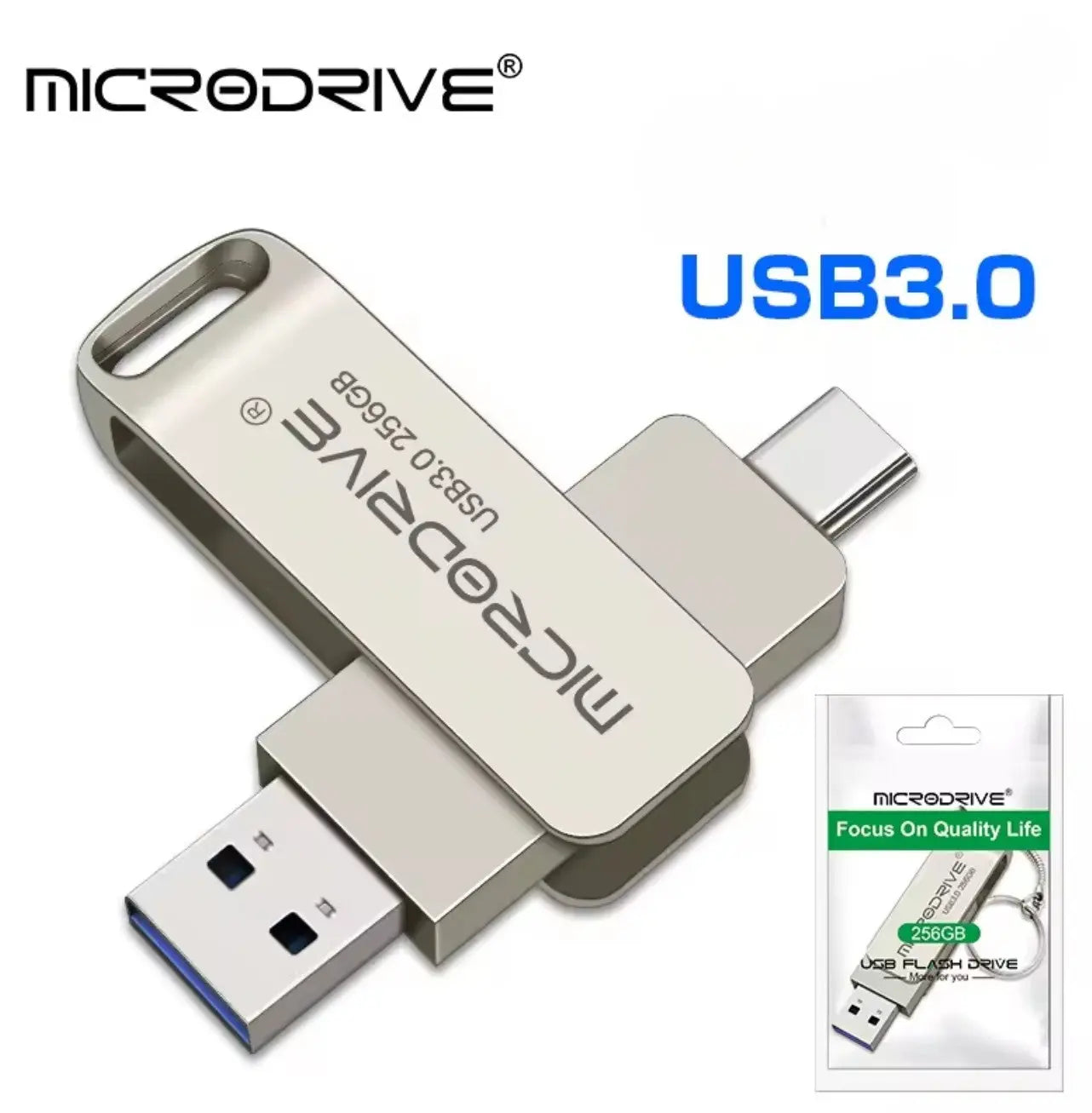 Clé USB Type-C 3.0 – 64 Go Microdrive Double connectique pour smartphone et PC Mobile city 05