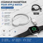 Chargeur magnétique iWatch Series 9, 8, 7, 6, 5, 4 et SE.
