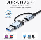 Hub USB C 7 en 1 – Aluminium, 4 USB 2.0, 1 USB 3.0 et 2 Ports USB-C Mobile City