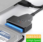 Adaptateur USB 3.0 vers SATA (7+15 broches) – Pour SSD & HDD 2,5’’ Mobile City