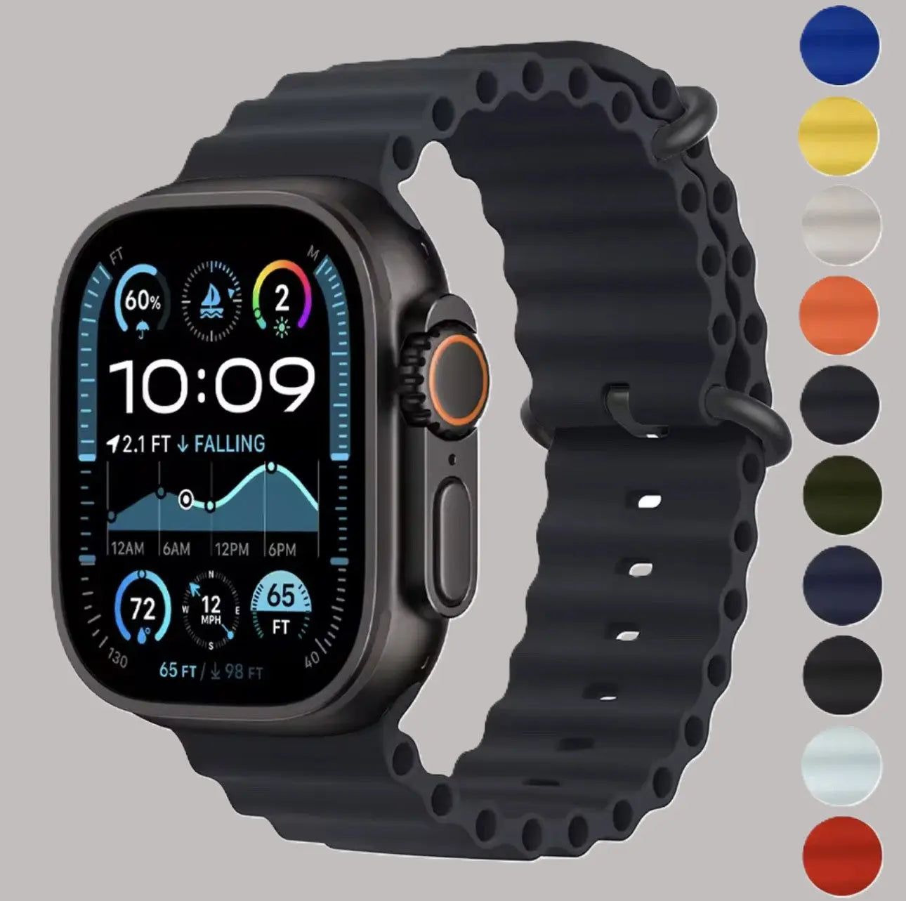Bracelet Sport Style Océan Silicone 38 à 42 mm Mobile City