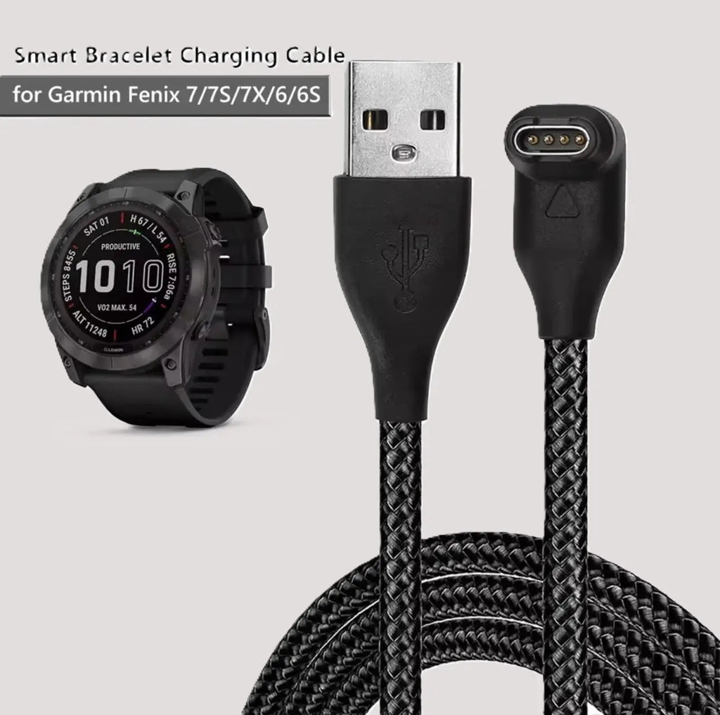 Câble Nylon Angulaire de Chargement USB-A – Compatible Garmin Fenix / Vivoactive 3 / Forerunner / Instinct 2 Mobile City