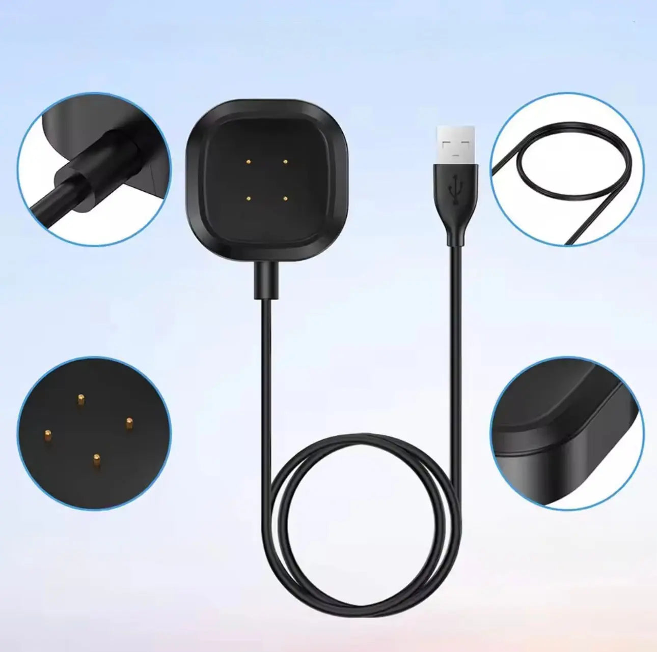Chargeur Filaire Dock Magnétique USB-A – Compatible Fitbit Sense 2 & Versa 3/4 Mobile City