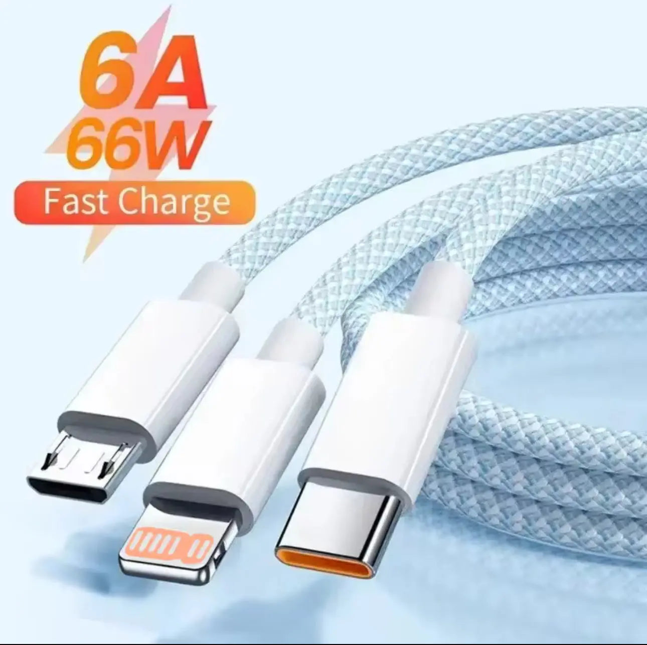 Câble USB-A 3-en-1 Tressé 66W 5A Ma boutique