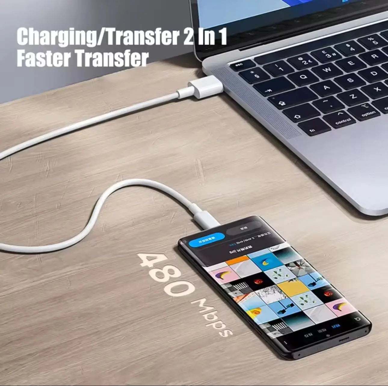 Cable USB-c vers c charge Rapide 60W & Transfert de Données Mobile City