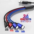 Câble USB-A 4-en-1 Multi-USB 30W 3A Mobile City
