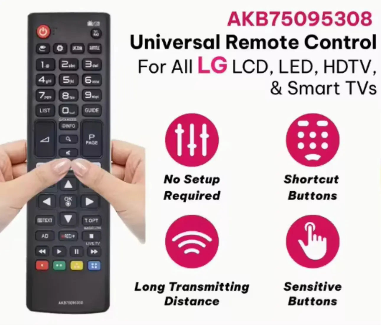 Télécommande compatible LG Smart TV AKB75095308 Mobile City