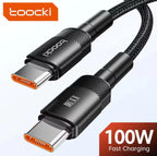 Toocki – Câble USB-C vers USB-C 100W – Nylon tressé – 1M – Noir Mobile City