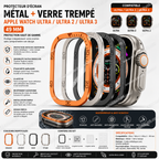 Protecteur d’écran en métal + verre trempé pour Apple Watch Ultra / Ultra 2 – 49 mm
