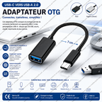 Adaptateur OTG USB-C vers USB-A 2.0