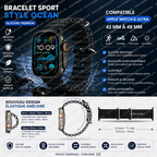 Bracelet Sport Style Océan Silicone 42 à 49 mm