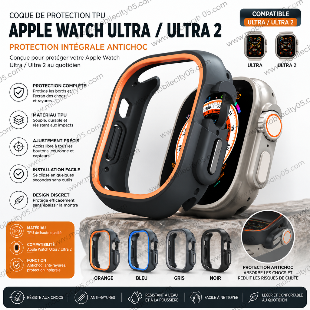 Coque de protection en TPU pour Apple Watch Ultra / Ultra 2