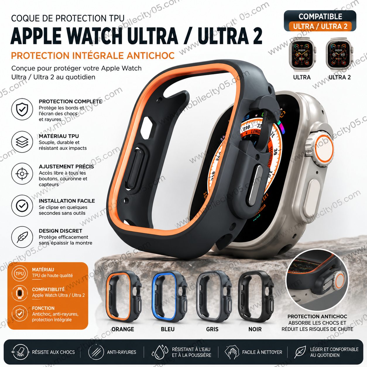 Coque de protection en TPU pour Apple Watch Ultra / Ultra 2