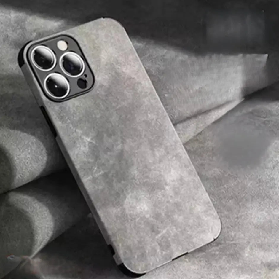 Coque style vintage finition alcantara iPhone Pro Max Mobile City