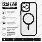Coque iPhone MagSafe  noir brillant