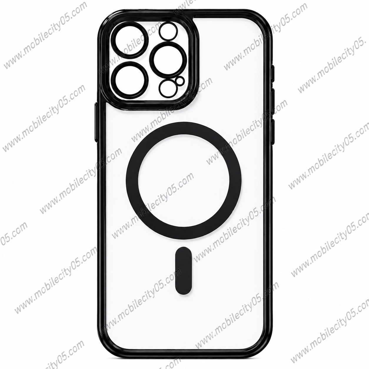 Coque iPhone MagSafe  noir brillant