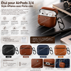 Étui pour AirPods 3/4 – Style Affaires avec Porte-clés
