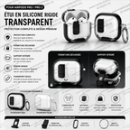 Étui en silicone rigide transparent pour AirPods Pro / Pro 2