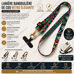 Lanière Bandoulière de Cou Rétro Élégante pour Smartphone