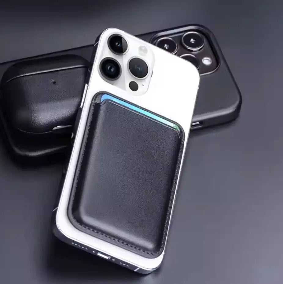 Etui Porte-cartes magnétique en cuir Mobile City