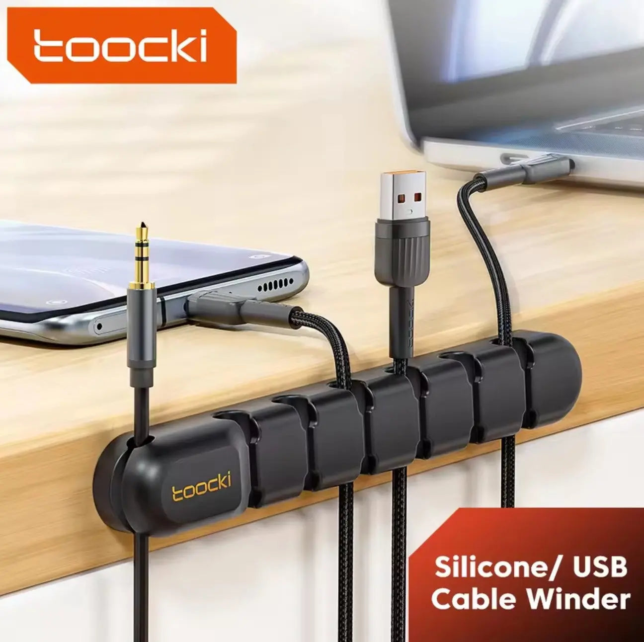 Toocki – Organiseur de Câbles de Bureau Autocollant Mobile City