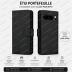 Étui a rabat portefeuille en cuir pour Google pixel 8